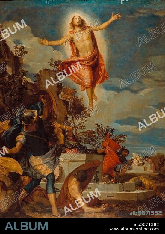 PAOLO VERONESE. Veronese, Paolo born Paolo Caliari, "Resurrection of Christ", c. 1570/75. Oil on canvas, 136 × 104cm. Dresden, Gemäldegalerie, Alte Meister.