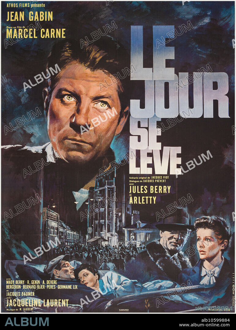 PUBLICITÉ FOG. Movie poster "Daybreak (Le jour se lève)" by Marcel Carné.