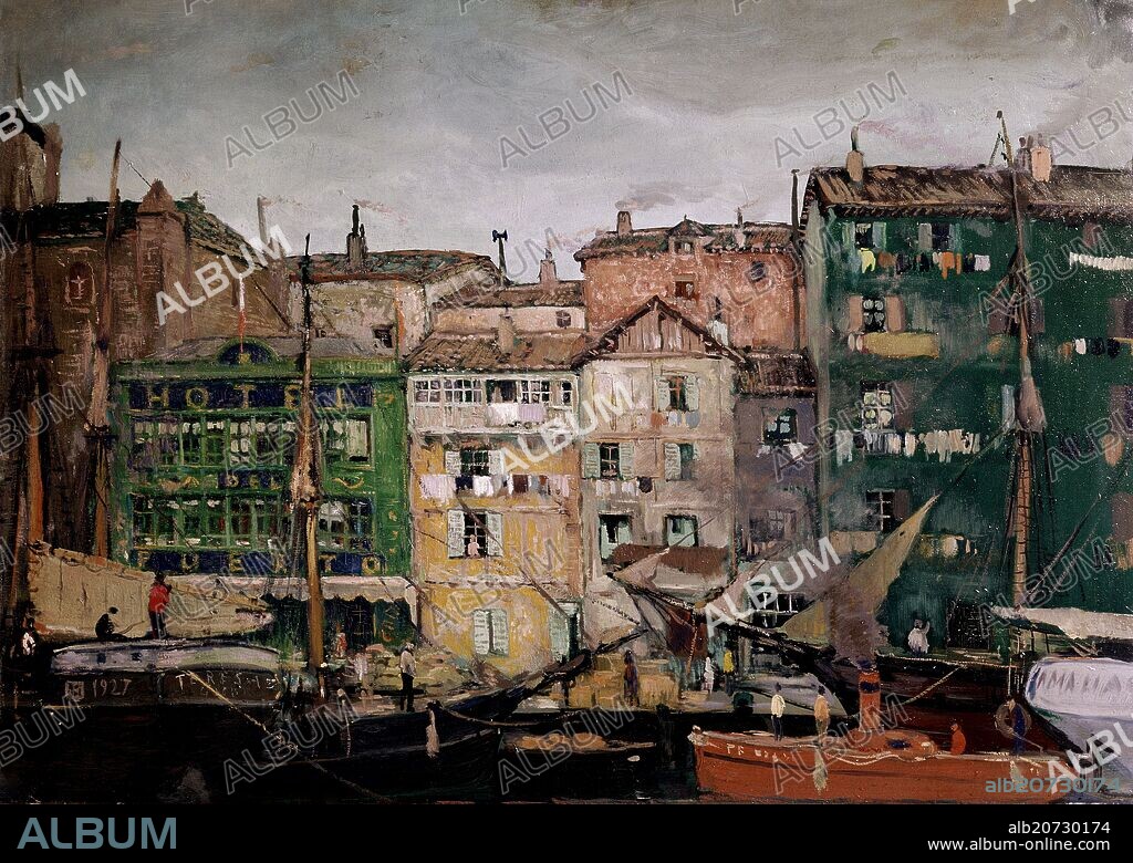 RICARDO BAROJA NESSI (1871-1953). PUERTO DEL MAR CANTABRICO - 1927   76x104 CM.