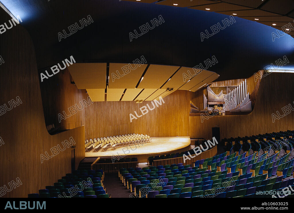 Concert Hall, Kresge Auditorium, Massachusetts Institute of Technology, Cambridge, Massachusetts, USA, Balthazar Korab Collection,1955.