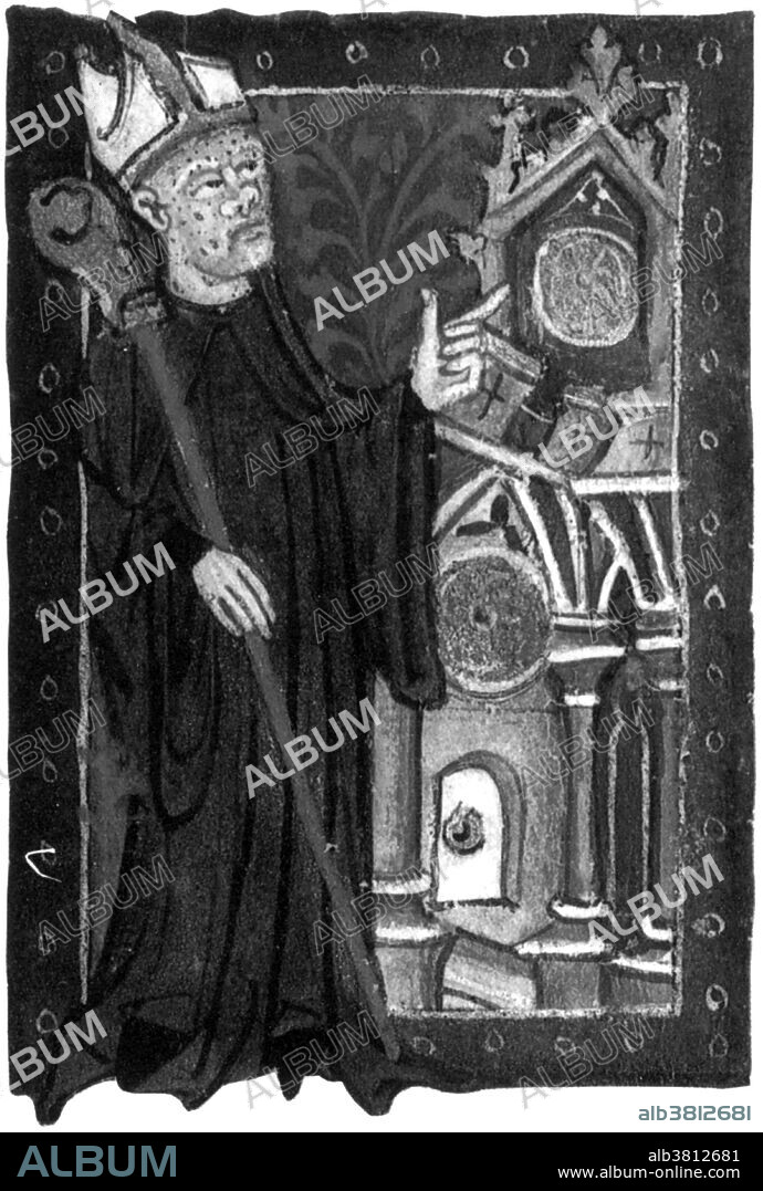 Richard of Wallingford (1292-1336) was an English mathematician who made major contributions to astronomy, astrology and horology while serving as abbot of St Albans Abbey. He is best known for the astronomical clock he designed, while he was abbot, which is described in the Tractatus Horologii Astronomici (1327). The clock was completed about 20 years after Richard's death by William of Walsham but was apparently destroyed during Henry VIII's reformation and the dissolution of St Albans Abbey in 1539. His clock almost certainly was the most complex clock mechanism in existence at the time in the British isles, and one of the most sophisticated ones anywhere. He also designed and constructed a calculation device, known as an equatorium, which he called Albion. This could be used for astronomical calculations such as lunar, solar and planetary longitudes and could predict eclipses. This is described in the Tractatus Albionis. He published other works on trigonometry, celestial coordinates, astrology, and various religious works. He suffered from what was then thought to be leprosy (might have been scrofula or tuberculosis) and died in 1336.