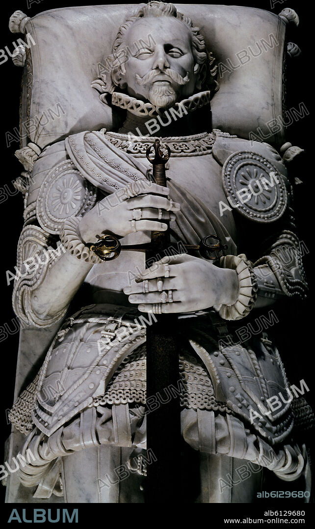 GIUSEPPE GALEOTTI. PANTEON DE INFANTES - TUMBA DEL INFANTE DON JUAN DE AUSTRIA (1545-1578) HIJO DE CARLOS V - SIGLO XVIII.