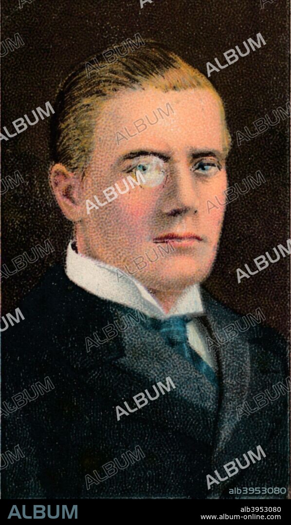 (Joseph) Austen Chamberlain (1863-1937), British statesman, born in Birmingham, was the eldest son of the statesman Joseph Chamberlain and half-brother of Neville Chamberlain, the future prime minister. He entered Parliament as a Conservative in 1892 and among the offices he held were Chancellor of the Exchequer (1903-1905 and 1919-1921), Secretary of State for India (1915-1917) and Lord Privy Seal (1921-1922). He shared the 1925 Nobel Prize for Peace with the US Vice-President Charles G Dawes. From Hignett's Butterfly Medium Cigarette - Modern Statesmen, 1906.
