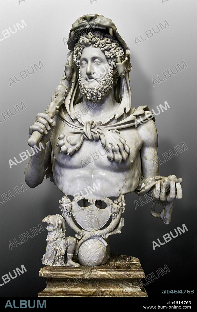 Rome, Capitoline Museums: bust of Commodus, as Hercules. (180-193 AD).
