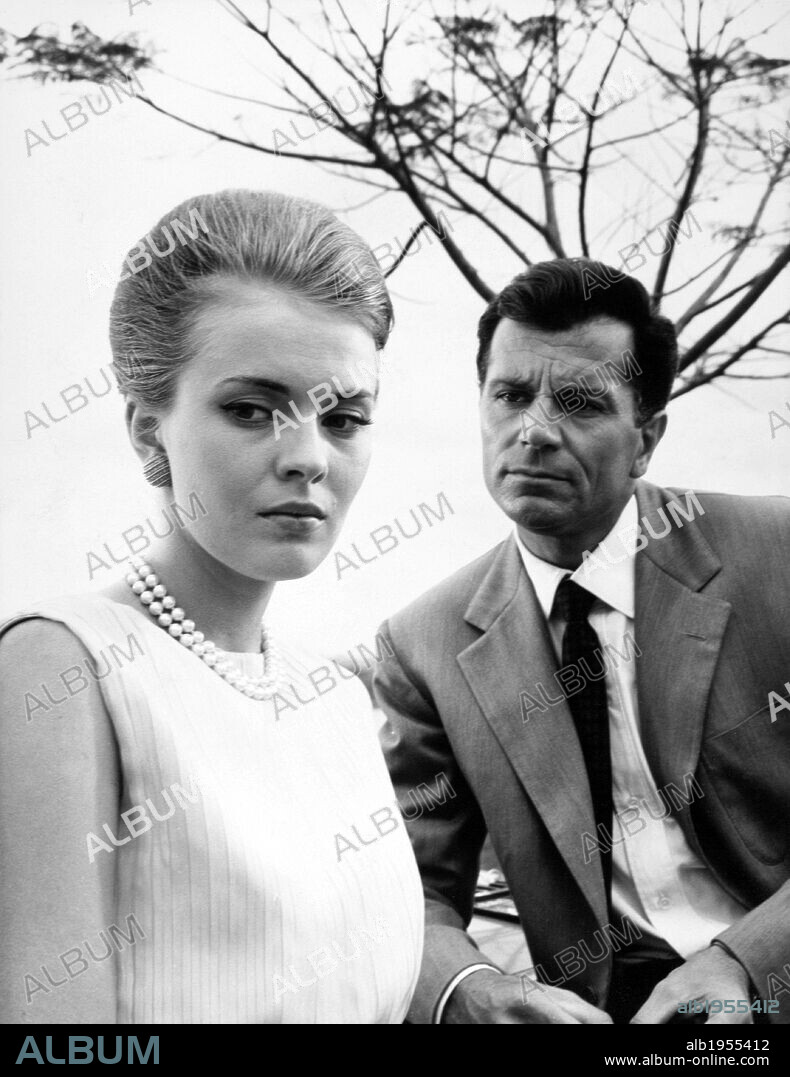 GABRIELE FERZETTI and JEAN SEBERG in CONGO VIVO, 1962, directed by GIUSEPPE BENNATI. Copyright ROTOR FILM.