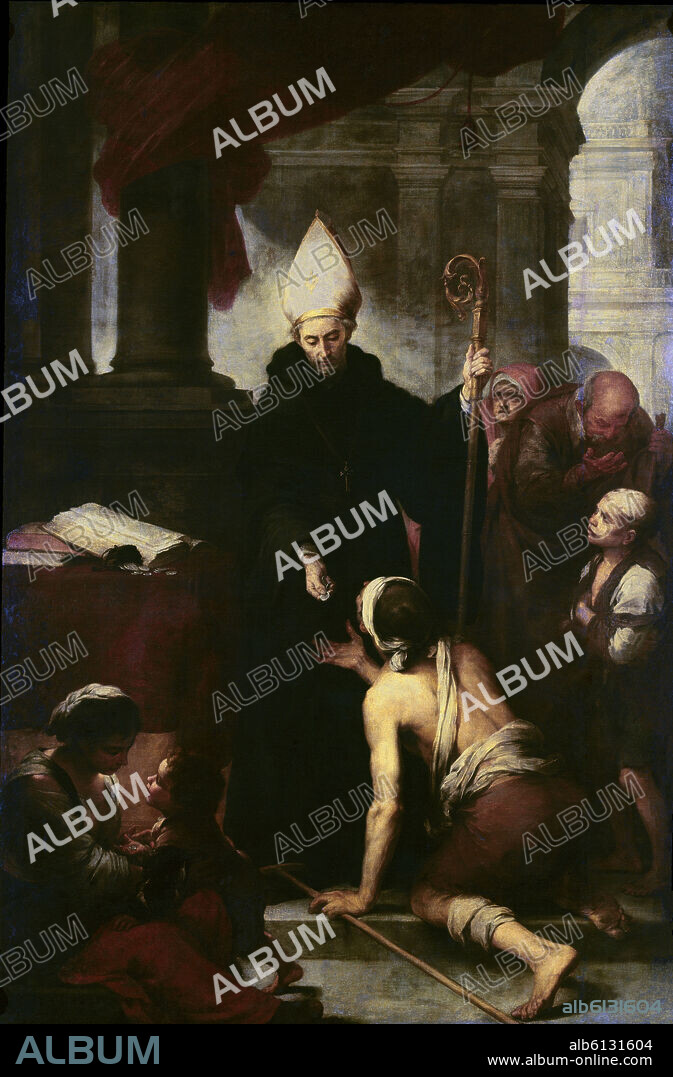 BARTOLOMÉ ESTEBAN MURILLO. 'Saint Thomas of Villanueva Distributing Alms', 1675, Oil on canvas, 188 x 283 cm.