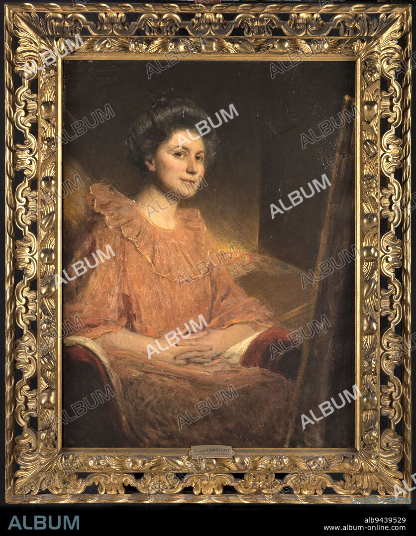 Portrait of Angèle Delasalle, Benjamin-Constant, Jean-Joseph, Painter, In 1900, 20th century, Painting, Picture, Oil paint, Canvas (material), Dimensions - Work: Height: 101 cm, Width: 76.5 cm, Dimensions - Frame: Height: 128 cm, Width: 104.5 cm, Thickness: 7 cm.
