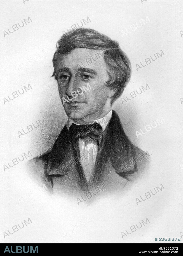 Boston, Massachusetts 1854 A crayon portrait of Henry David Thoreau by Samuel W. Rowse.