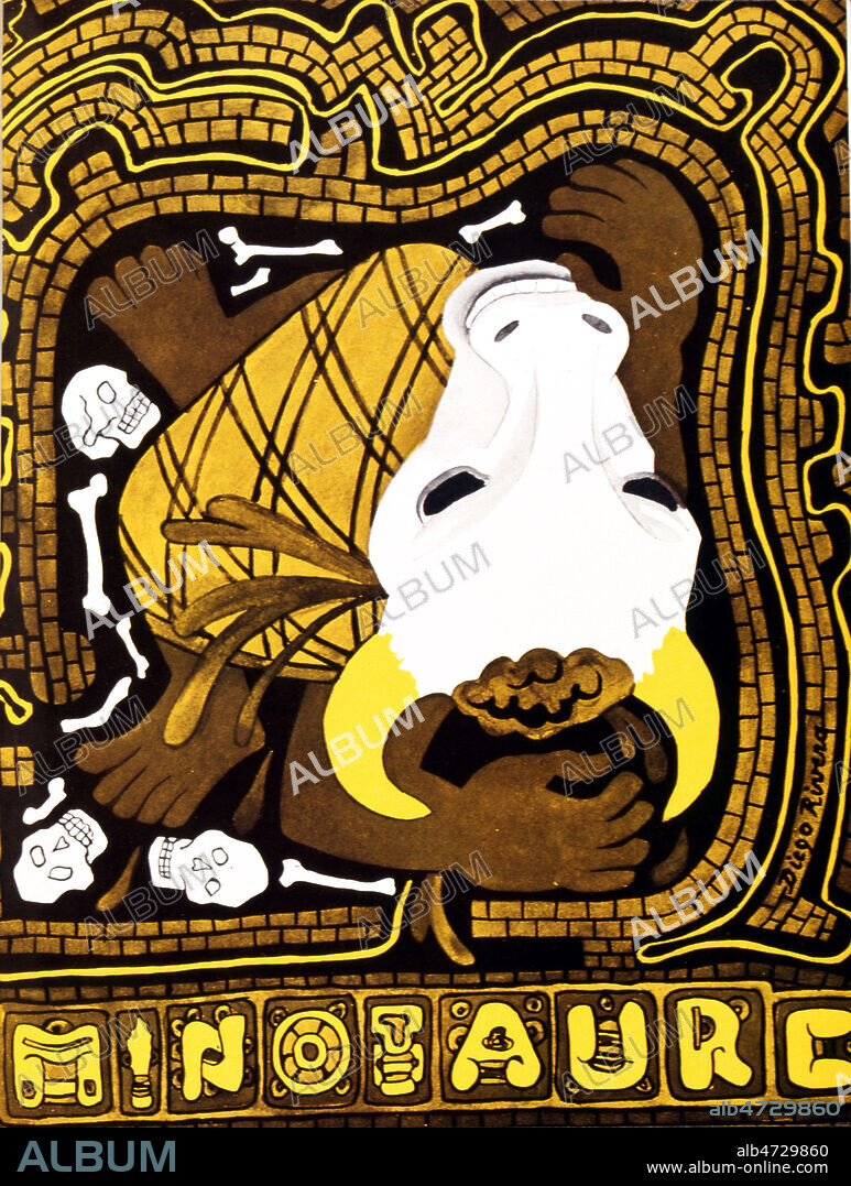 Couverture de l'encart sur le Mexique tire de la revue Minotaure n°12-13 du 05/1939 illustree par Diego RIVERA (1886-1957 = ADAGP). Credit : JEAN VIGNE / KHARBINE-TAPABOR.
