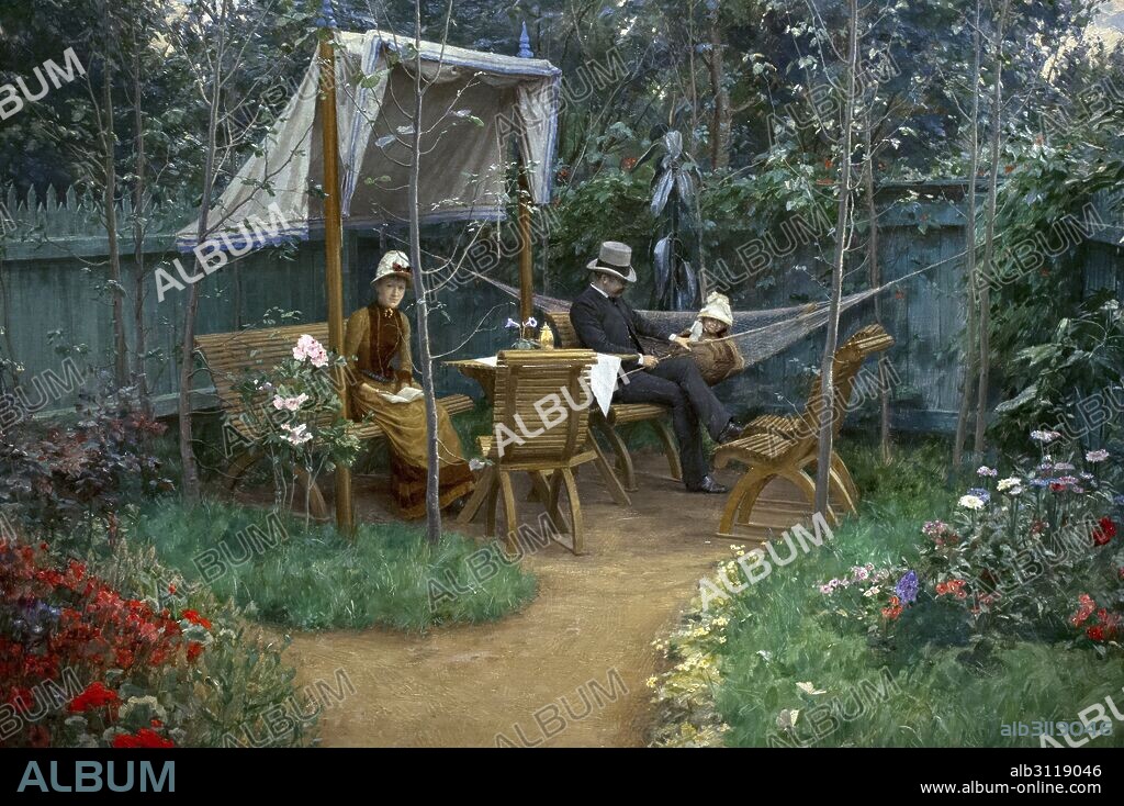 Johan Krouthen (1858-1888). Swedish painter. View of a Garden, Linkoping, 1887-1888. National Museum. Stockholm. Sweden.