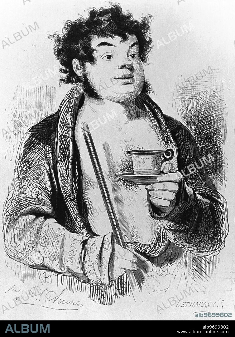 Drawing by A. Agin of the character Nozdryov from the novel "Dead Souls" by Gogol. Nikolai Vasilievich Gogol (1809 - 1852) was a Ukrainian-born, Soviet writer, dramatist, Playwright and publiscist in the tradition of Russian realism. 1846. Supplied By: SCRSS - Society for Co-operation in Russian & Soviet Studies.
