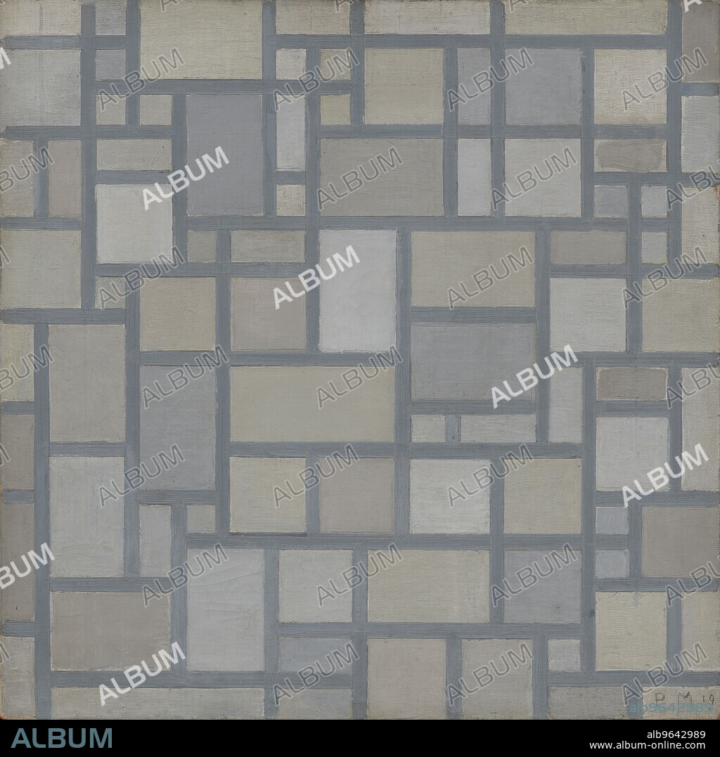 PIET MONDRIAN. Composition: Light Colour Planes with Grey Lines (Composition with Grid 7).