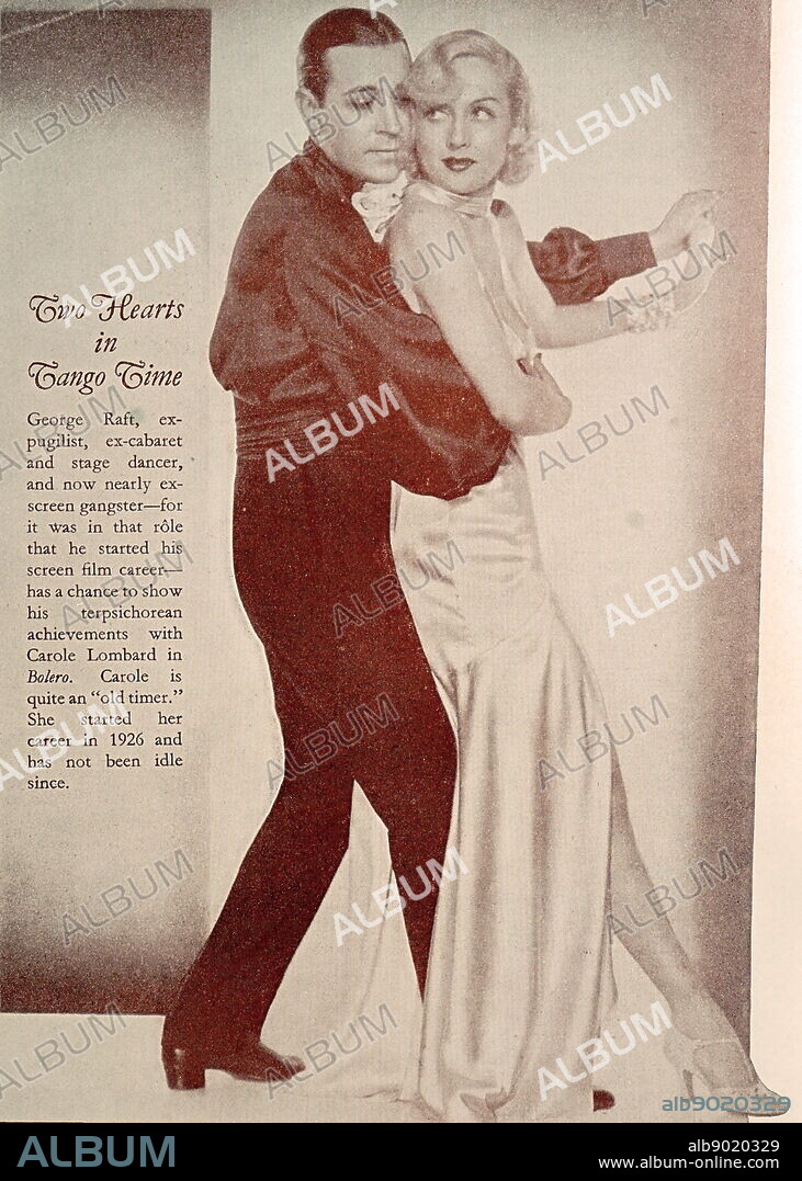 Film still from 'Bolero' starring George Raft, Sally Rand, William Frawley, and Carole Lombard.