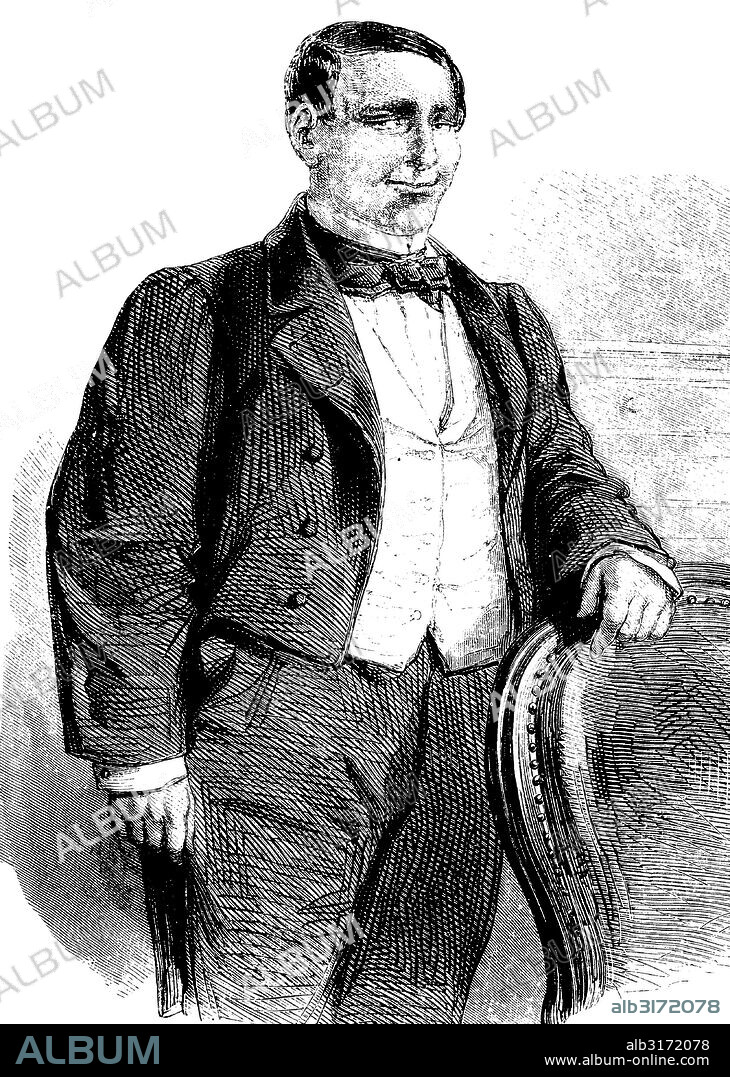 Benito juarez garcia, 1806 - 1872, a mexican statesman and president of mexico from 1861 - 1872, historical wood engraving, circa 1888.