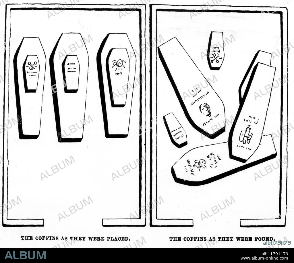 Plan of the coffins in the Chase Vault in Barbados, showing how they were placed and how they were found disturbed on the last occasion in 1820 - ©TopFoto / Fortean.