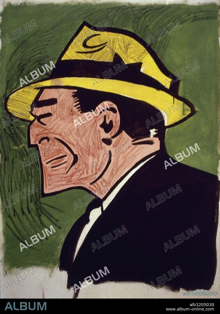 ANDY WARHOL. ARTE SIGLO XX. ESTADOS UNIDOS. WARHOL, Andy (Filadelfia, 1931-Nueva York, 1987). Pintor y cineasta estadounidense adscrito al movimiento del Pop Art. "DICK TRACY". Año 1960. (0,48 x 0,33 m). Colección privada.