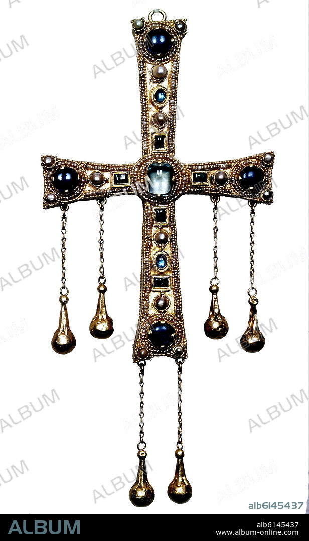 *TESORO DEL DUOMO-CRUZ VOTIVA DE AGILULFO EN ORO-S VI-ARTE PRERROMANICO-PERIODO LONGOBARDO.
