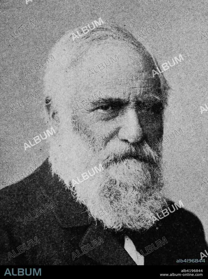 Max Joseph Pettenkofer, ennobled in 1883 as Max Joseph von Pettenkofer, 1818-1901, a Bavarian chemist and hygienist. He is known for his work in practical hygiene, as an apostle of good water, fresh air and proper sewage disposal., reproduction photo from the year 1895, digital improved.