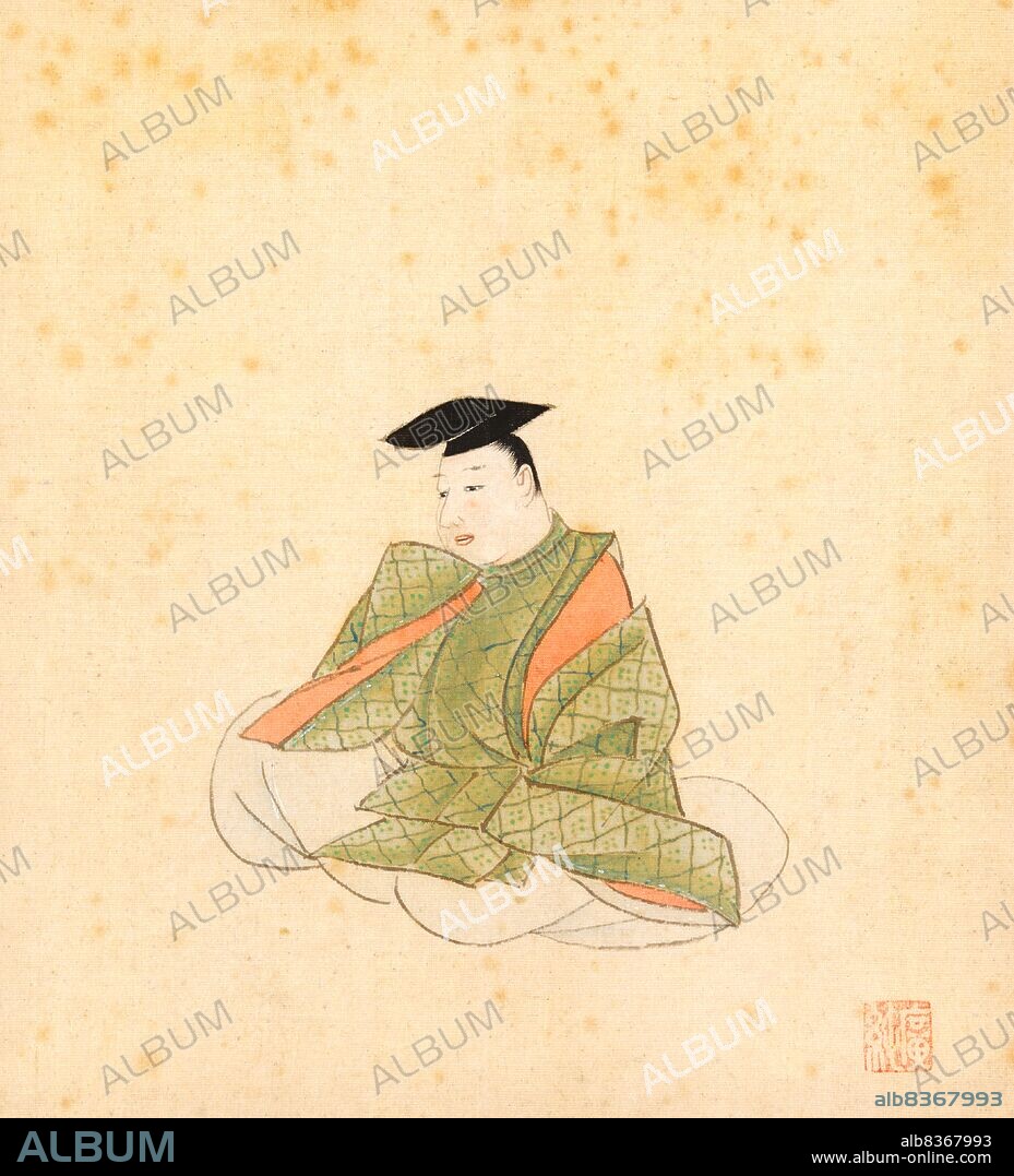 Japan: 'Portraits and Poems of the Thirty-six Poetic Immortals'. Album of thirty-six paintings and poems by Sumiyoshi Gukei (1631-1705).<br/><br/>. Sumiyoshi Gukei (1631 - April 23, 1705), born Sumiyoshi Hirozumi, was a Japanese painter from Kyoto. He became the first official painter of the ruling Tokugawa shogunate, and was a Yamato-e artist, a painting technique based on traditional Japanese subjects and culture.