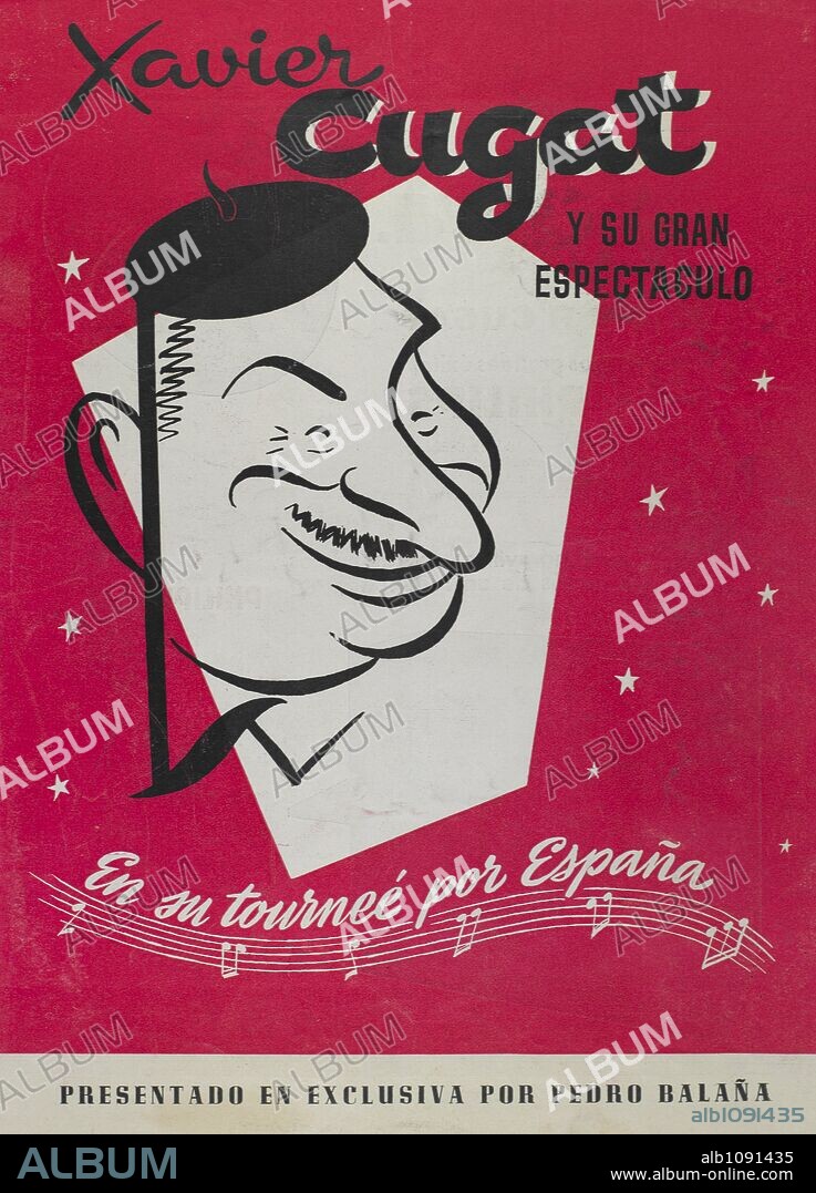 Programa de la tourneé por España de Xavier Cugat y su orquesta.