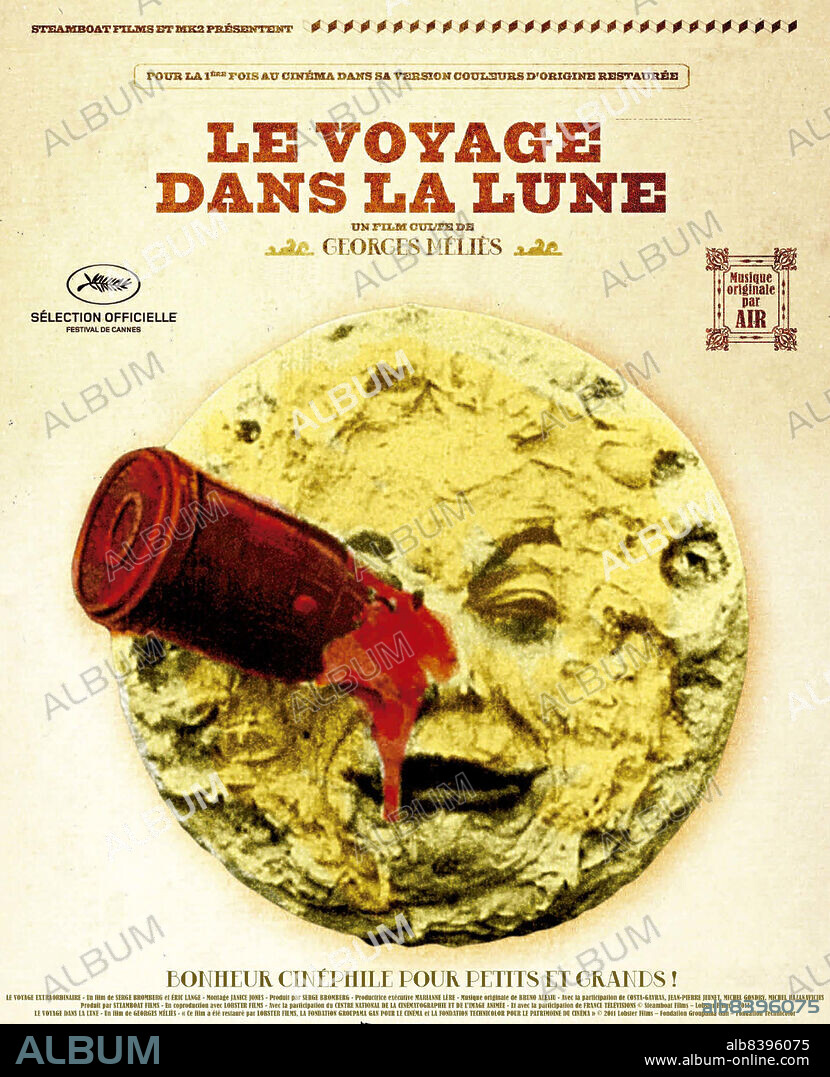 Poster de VIAJE A LA LUNA, 1902 (LE VOYAGE DANS LA LUNE), dirigida por GEORGES MELIES. Copyright MELIES.