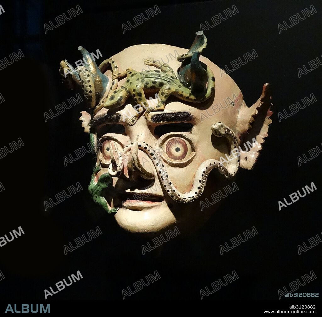 China Supay Mask from Bolivia, Peru. Dated 20th Century.