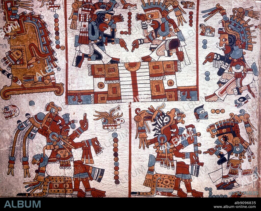 A Mixtec Codex page from the Codex Zouche Nuttall. The Conquistadors by Hammond Innes, page 120.