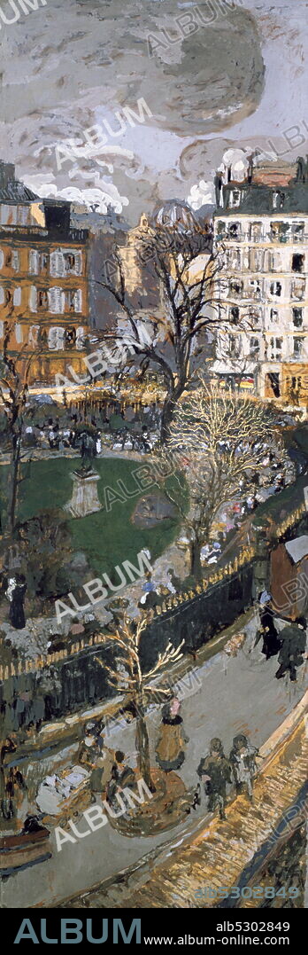 Place Vintimille', Paris, 1908-1910 Artist: Edouard Vuillard. Vuillard moved into a house overlooking Place Vintimille (Place Adolphe Max today) in 1908. Between 1908 and 1910 he painted a series of four panels depicting various aspects of the square and its park.