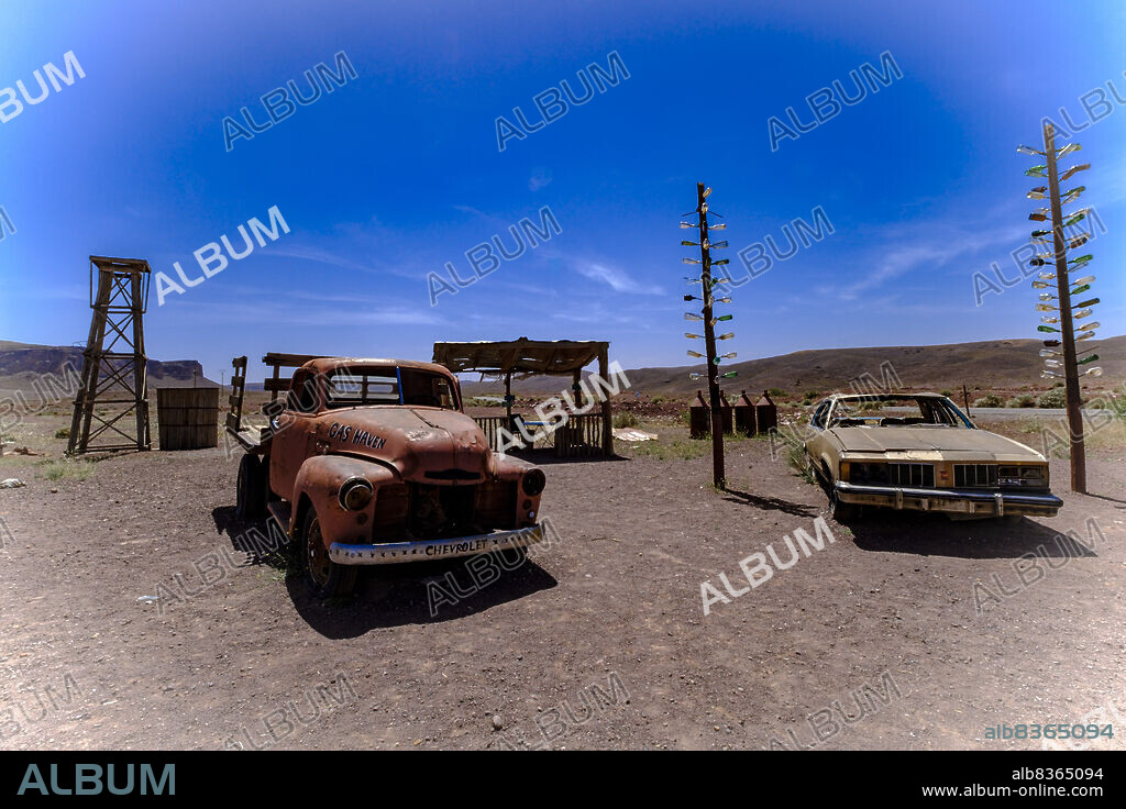 Gaz Haven, gas station for the 2005 film The Hills Have Eyes by Alexandre Aja, near Tiouiyine, Ouarzazat, morocco, africa.