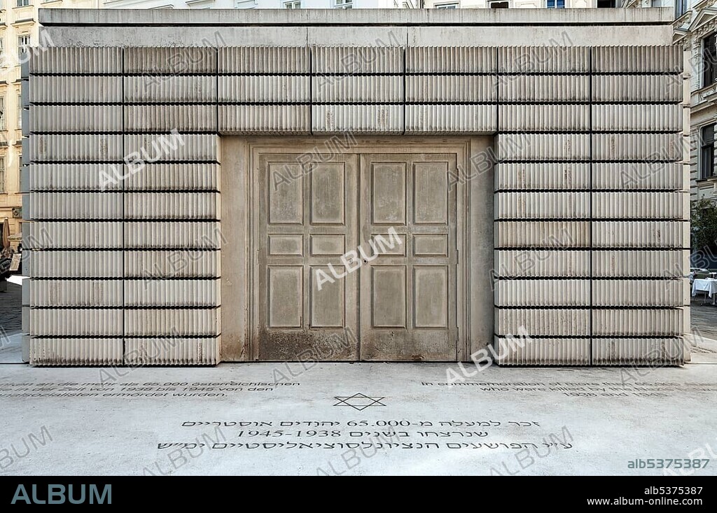 Holocaust memorial by the English artist Rachel Whiteread, 2009, Judenplatz, Vienna, Austria, Europe.