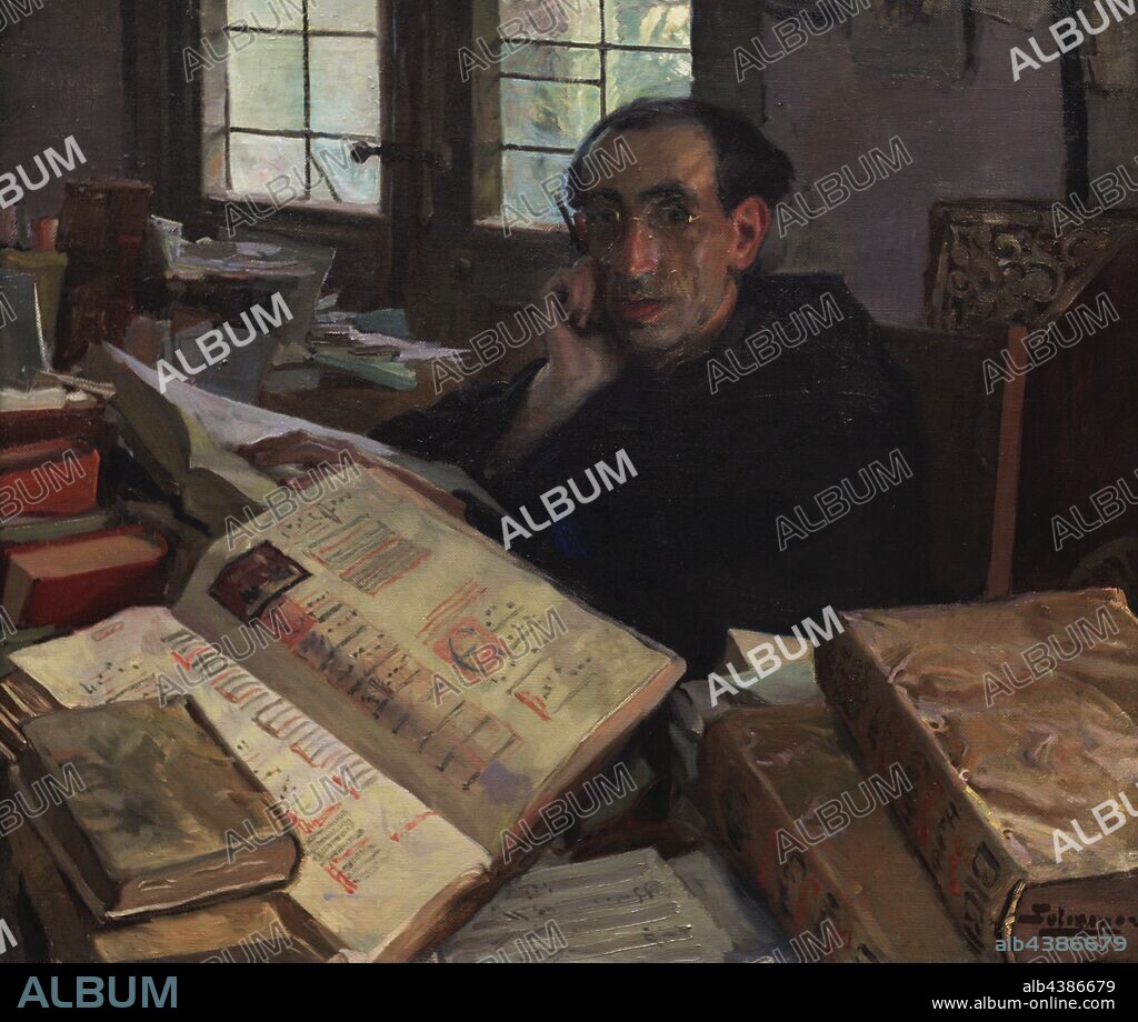 Fray Luís Villalba Muñoz (1873-1921). Compositor y crítico musical español. Retrato del padre Villalba, 1911, por Fernando Álvarez de Sotomayor (1875-1960). Museo de Bellas Artes. La Coruña. Galicia. España. (En depósito, Museo Nacional del Prado, Madrid) .