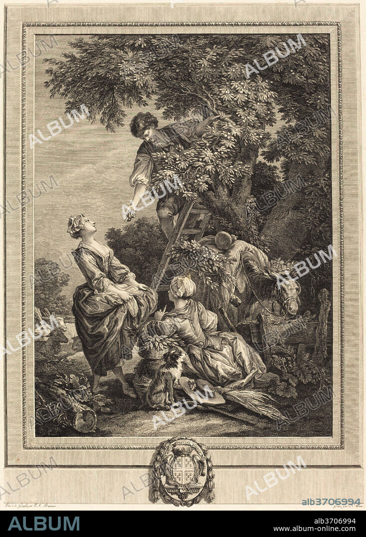 NICOLAS PONCE AFTER PIERRE-ANTOINE BAUDOUIN. Les cerises. Medium: etching and engraving.