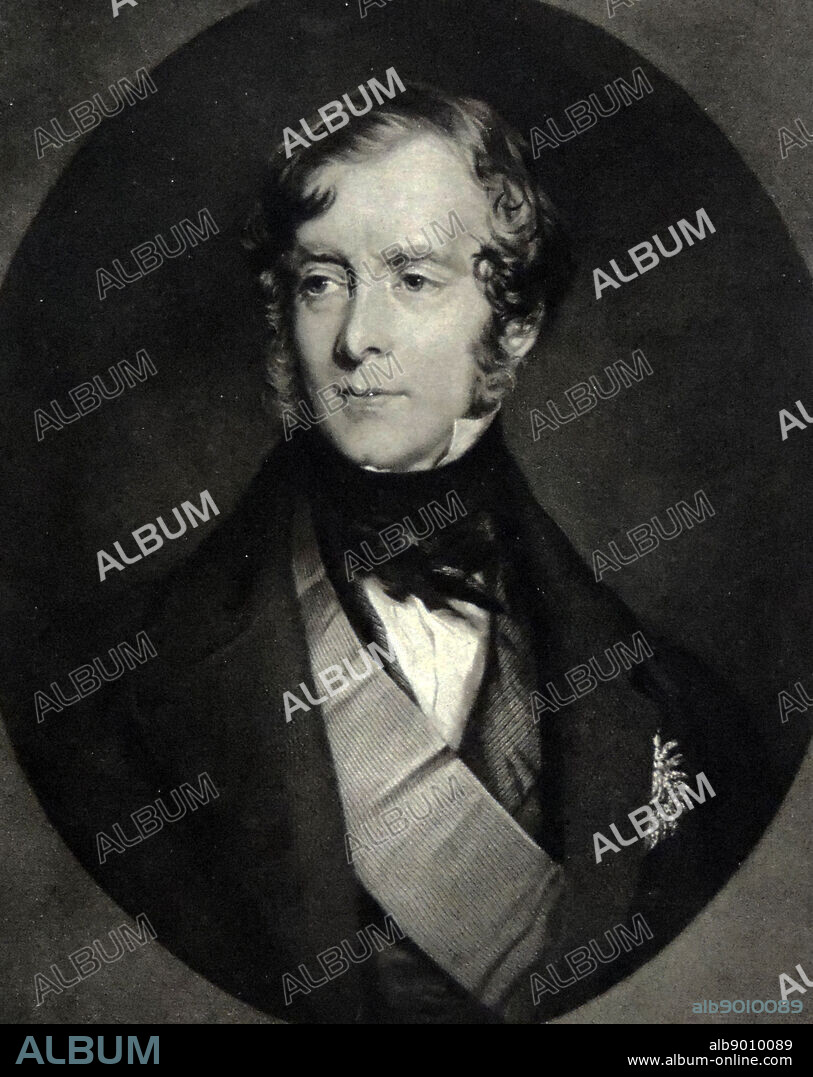 George William Frederick Villiers, 4th Earl of Clarendon, by William Walker, after Sir Francis Grant, mezzotint, published 1847. English diplomat and statesman.
