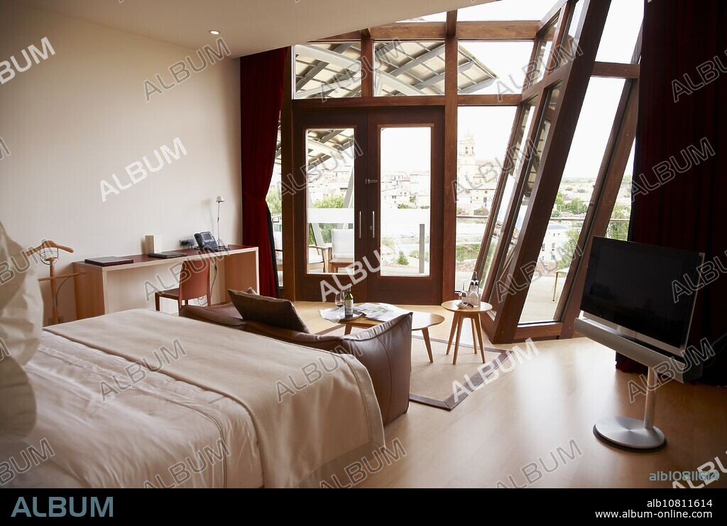 Suite Gehry, Hotel Marques de Riscal designed by Frank Gehry, Elciego, Rioja Alavesa, Araba, Basque Country, Spain.