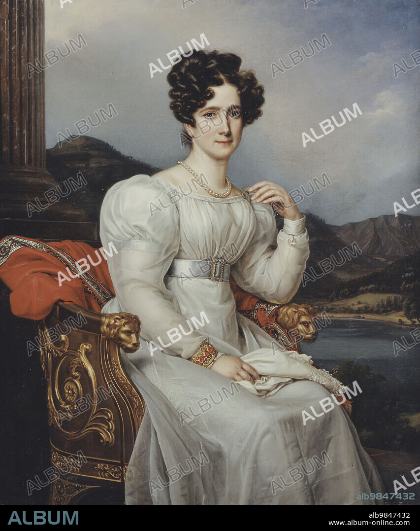 JOSEPH KARL STIELER. Fredrika Dorotea Vilhelmina, 1781 - 1826, Queen of Sweden, 1826.