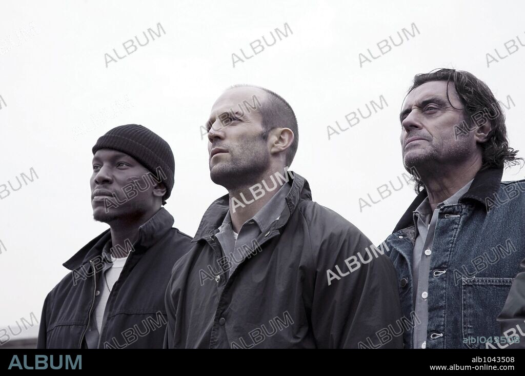 IAN McSHANE, JASON STATHAM und TYRESE GIBSON in DEATH RACE, 2008, unter der Regie von PAUL W. S. ANDERSON. Copyright IMPACT PICTURES / SEIDA, TAKASHI.