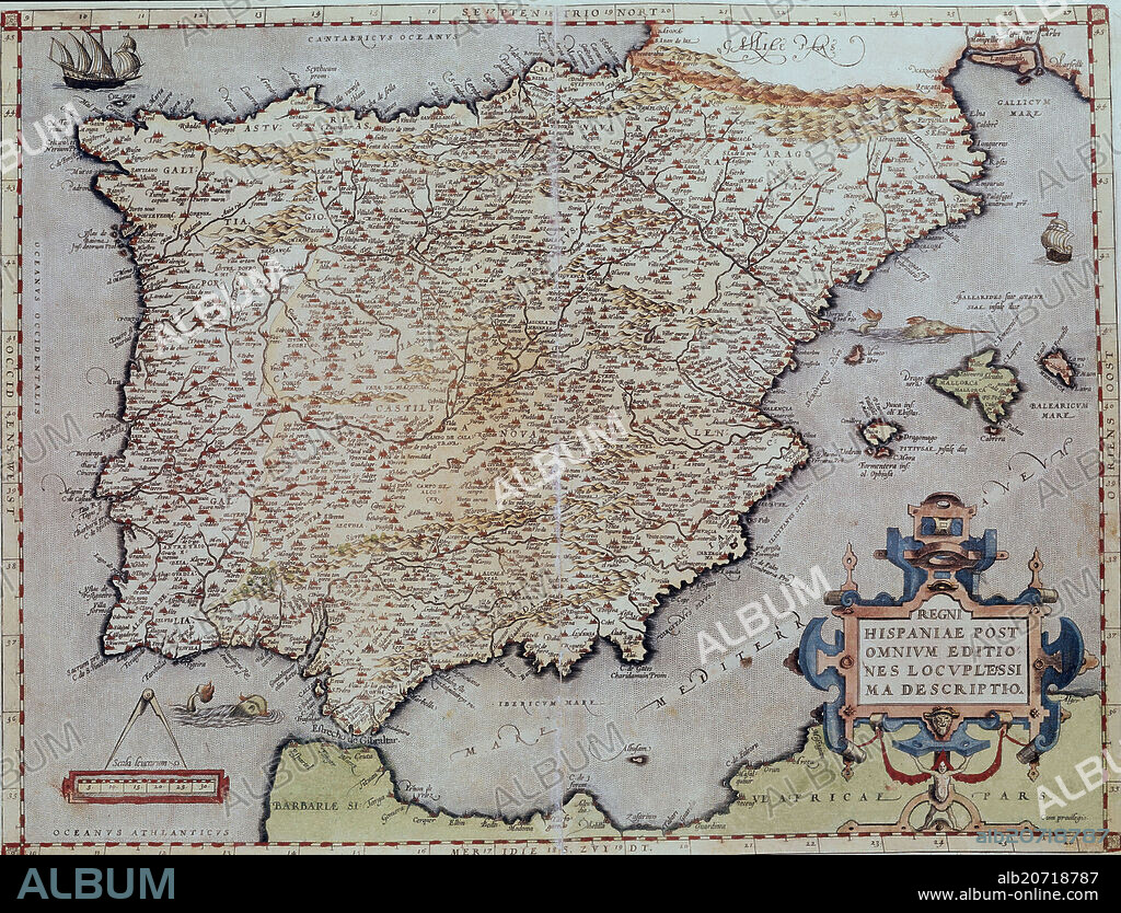 ABRAHAM ORTELIUS (1527-1598). MAPA DE ESPAÑA - 1579.