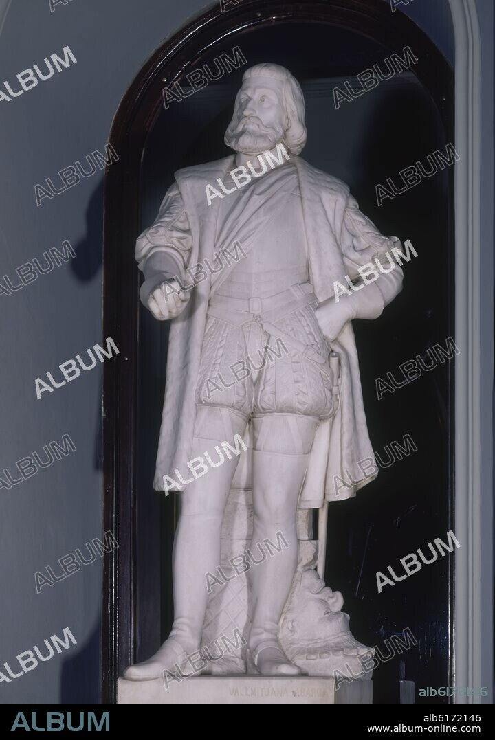 AGAPITO VALLMITJANA BARBANY (1833-1905). HERNAN CORTES - 1883 - MARMOL - 1,75 - Nº INVENTARIO 2343.