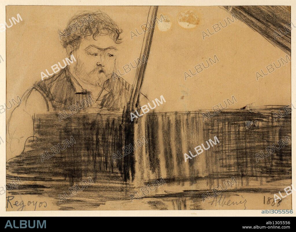 Dibujo de Isaac Albéniz por Darío de Regoyos. Año 1888.