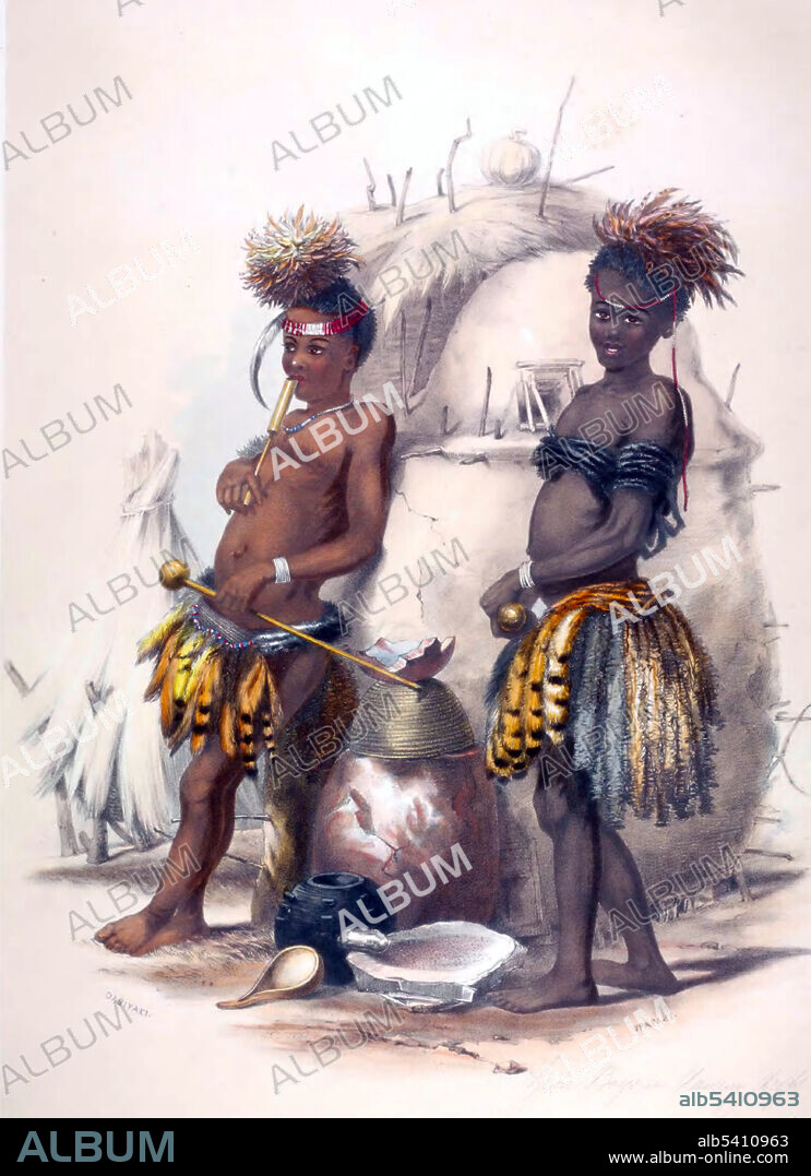 South Africa, Zulu Boys Dance Costumes, 1840s