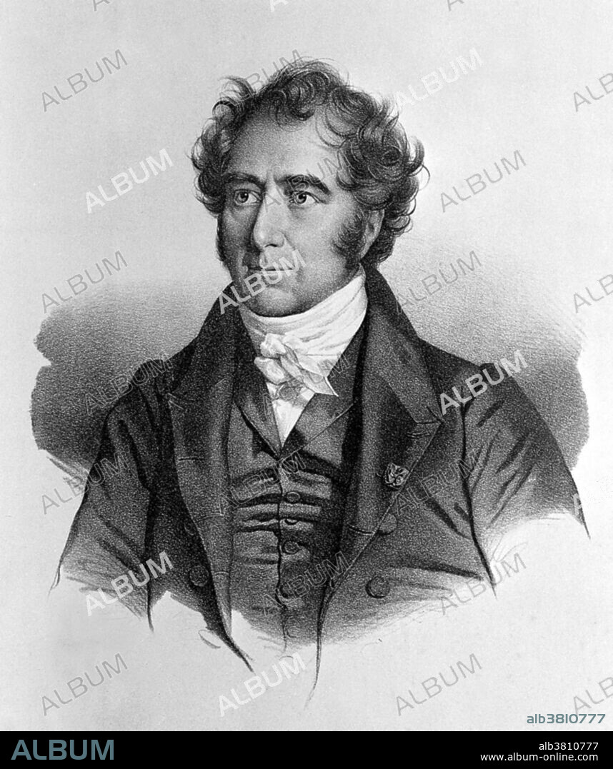 Francois Jean Dominique Arago (February 26, 1786 - October 2, 1853), was a French mathematician, physicist, astronomer and politician. He was elected a member of the French Academy of Sciences, at the age of 23. The invention of the polariscope and discovery of Rotary polarization are due to Arago. His earliest physical researches were on the pressure of steam at different temperatures, and the velocity of sound. He discovered rotatory magnetism, called Arago's rotations, and the fact that most bodies could be magnetized. His fame as an experimenter and discoverer rests mainly on his contributions to magnetism and to optics. He showed that a magnetic needle, made to oscillate over nonferrous surfaces falls more rapidly in the extent of its oscillations according as it is more or less approached to the surface. In 1852, suffering first from diabetes, Bright's disease, complicated by dropsy, he resigned his post as astronomer rather than take the oath of allegiance to Napoleon III. He died in 1853 at the age of 67.