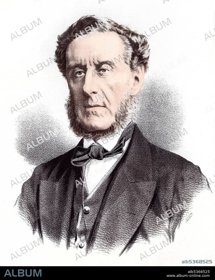 Historic chromolithography from the 19th century, portrait of Anthony Ashley-Cooper, 7th Earl of Shaftesbury or Lord Shaftesbury, Lord Ashley, 1801 -1885, a British politician and philanthropist of the Victorian era