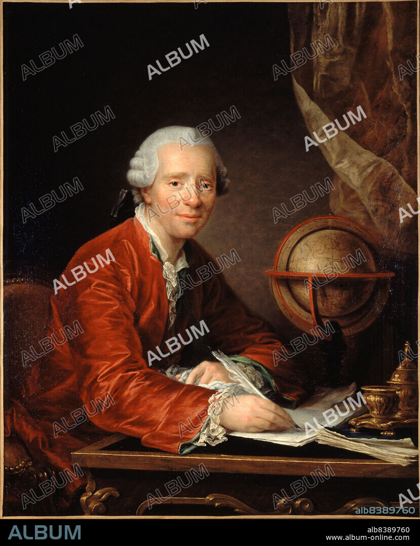 CATHERINE LUSURIER. Portrait of Jean Le Rond d'Alembert (1717-1783), mathematician and philosopher, 1777.