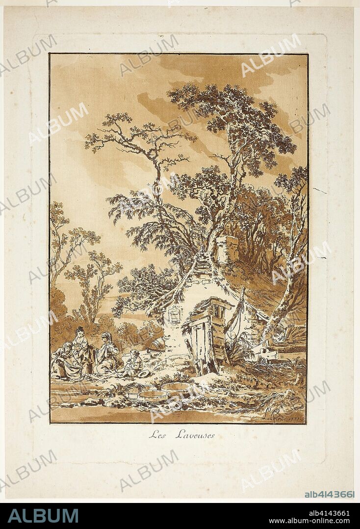 The Washerwomen. Jean Baptiste Le Prince; French, 1734-1781. Date: 1771. Dimensions: 381 × 262 mm (plate); 439 × 310 mm (sheet). Etching and aquatint on cream laid paper. Origin: France.