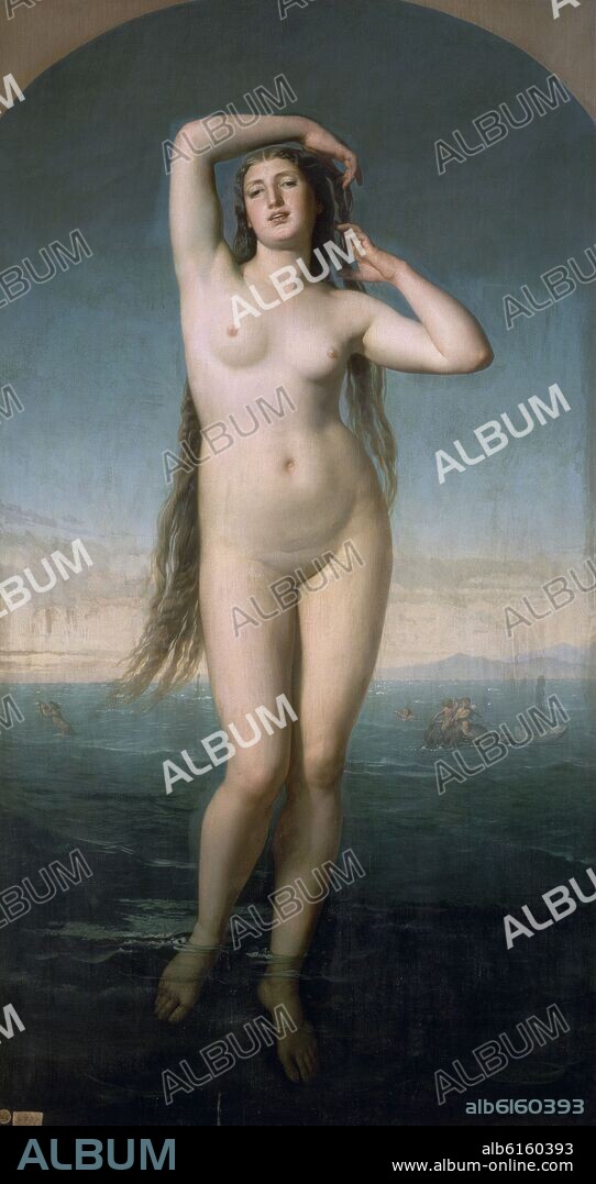 ANTONIO GISBERT (1834-1902). 'Venus Anadiómena', 1858, Óleo sobre lienzo, 225 x 119cm.