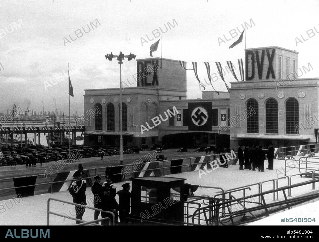 Port of Naples in Naples Italy circa late 1930s or early 1940s.