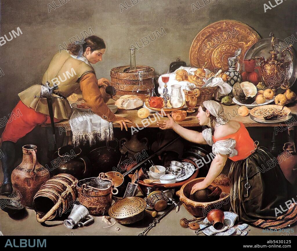 Antonio de Pereda/ Escena de cocina o Alegoría de la virtud perdida, 1650-1655.
