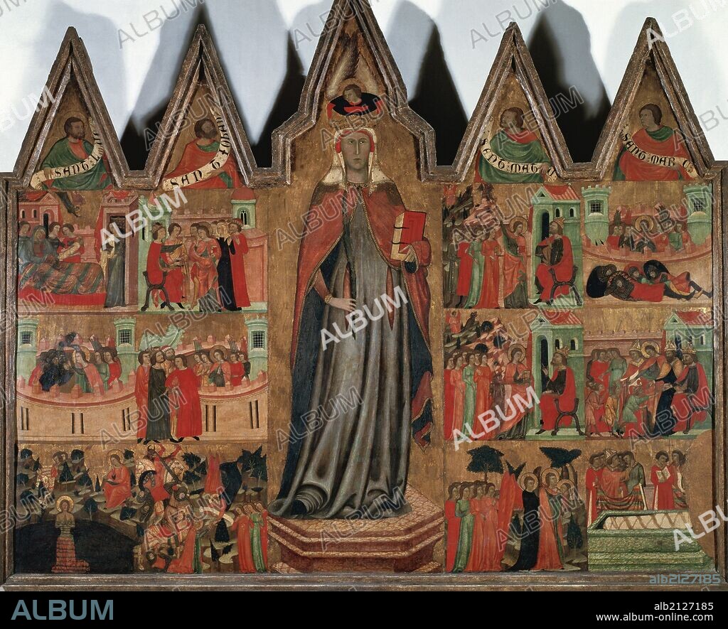 ARTE GOTICO. ESPAÑA. JOAN LOERT "Maestro de los Privilegios" (Documentado entre 1330 al 1339). "RETABLO DE SANTA QUITERIA". Procede del Hospital de San Antonio de Palma de Mallorca. Museo de Mallorca. Palma de Mallorca. Islas Baleares.