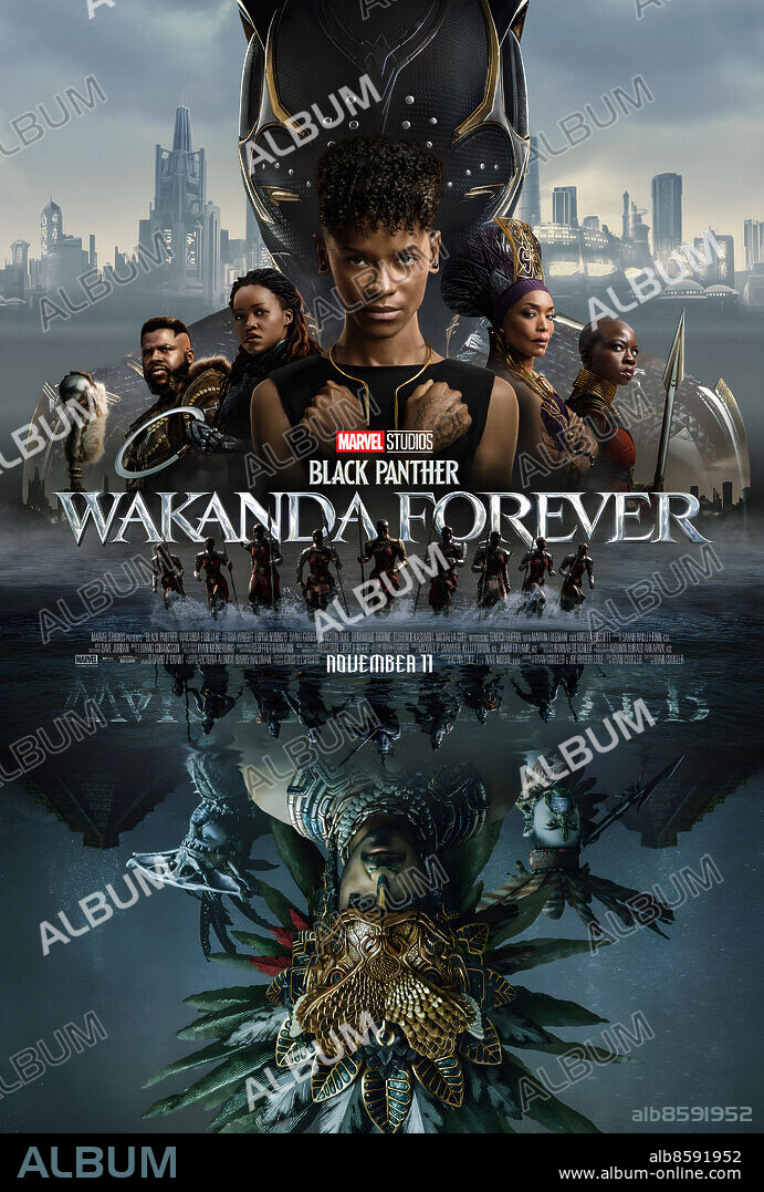 Affiche de BLACK PANTHER: WAKANDA FOREVER, 2022, réalisé par RYAN COOGLER. Copyright MARVEL STUDIOS/WALT DISNEY PICTURES.
