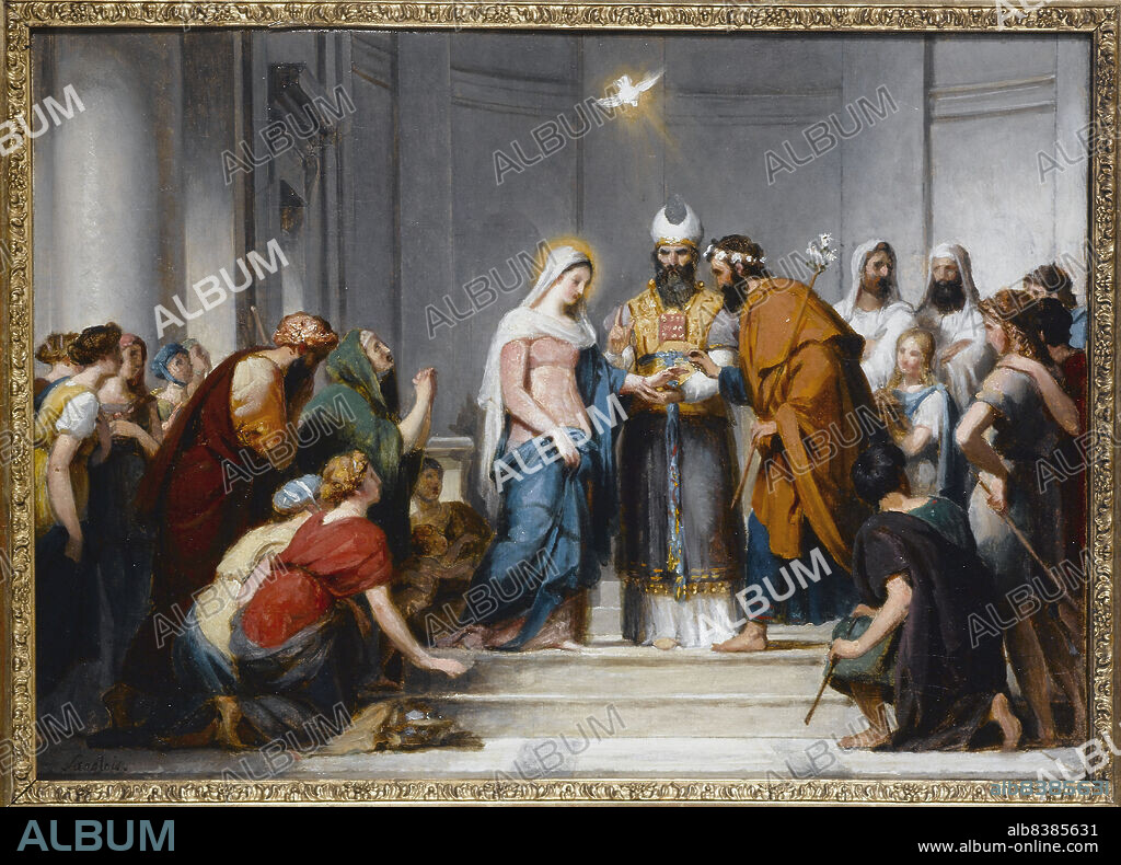 JÉROME MARTIN LANGLOIS THE YOUNGER. Marriage of the Virgin. Study for the composition in Notre-Dame-de-Lorette church, c1833.